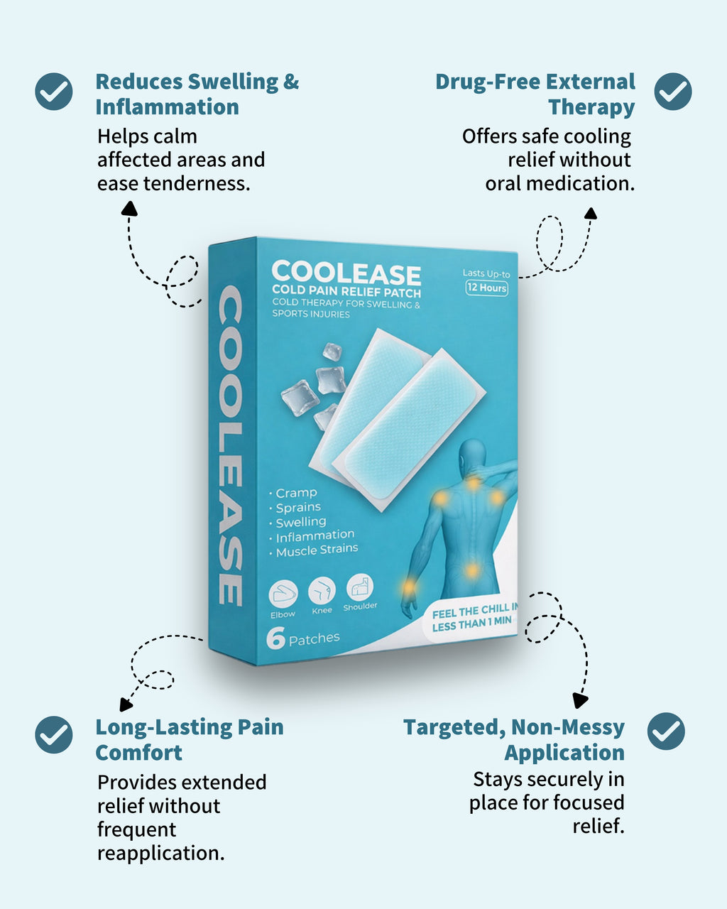 COOLEASE - Instant Cooling Relief Patch (6 pieces)